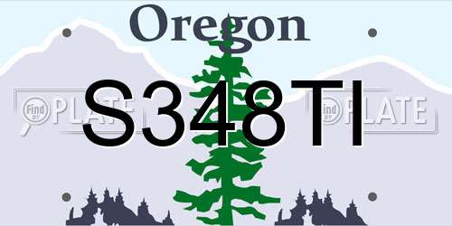 S348TI Oregon License Plate