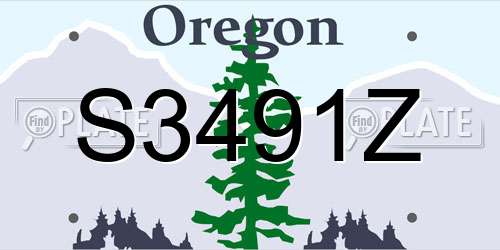 S3491Z Oregon License Plate