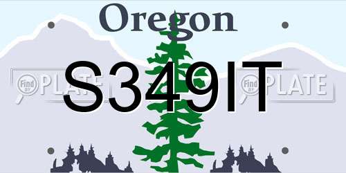S349IT Oregon License Plate