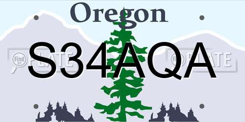 S34AQA Oregon License Plate