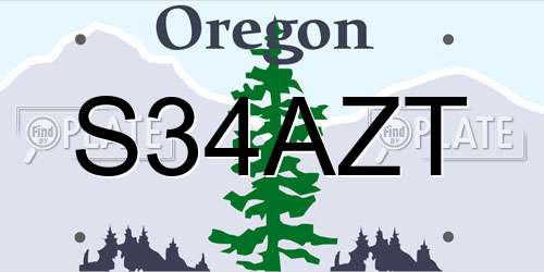 S34AZT Oregon License Plate