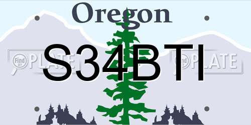 S34BTI Oregon License Plate