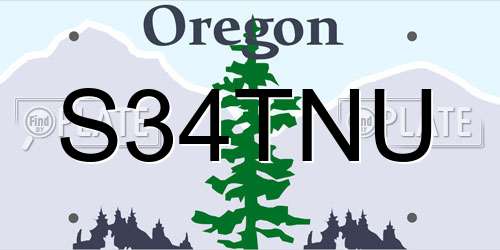 S34TNU Oregon License Plate