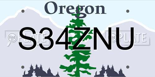 S34ZNU Oregon License Plate