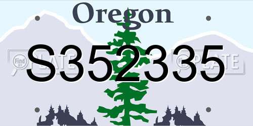 S352335 Oregon License Plate