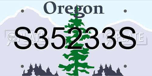S35233S Oregon License Plate