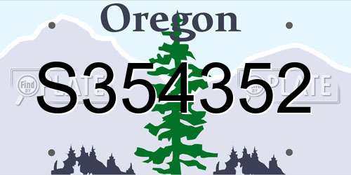 S354352 Oregon License Plate