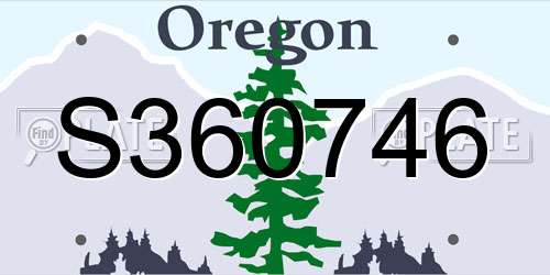 S360746 Oregon License Plate