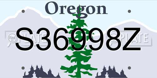 S36998Z Oregon License Plate