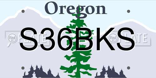 S36BKS Oregon License Plate