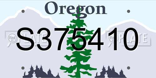 S375410 Oregon License Plate