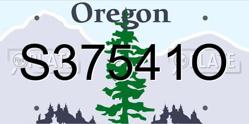 S37541O Oregon License Plate