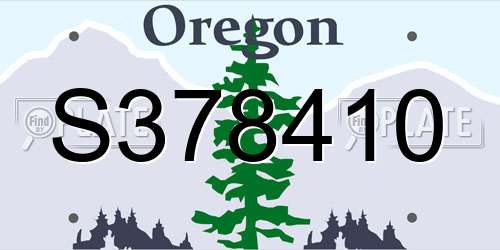 S378410 Oregon License Plate