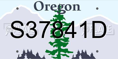 S37841D Oregon License Plate