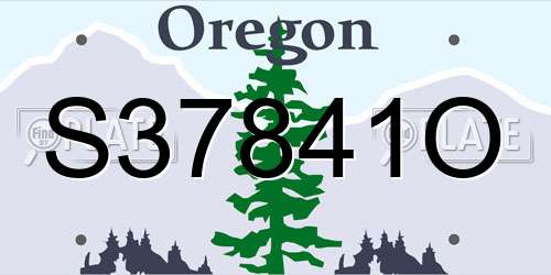 S37841O Oregon License Plate