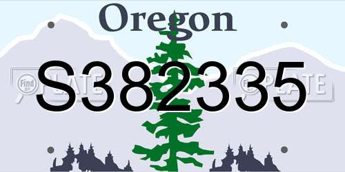S382335 Oregon License Plate