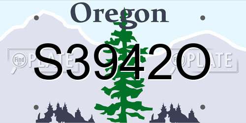 S3942O Oregon License Plate