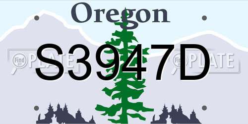 S3947D Oregon License Plate