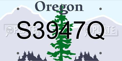 S3947Q Oregon License Plate