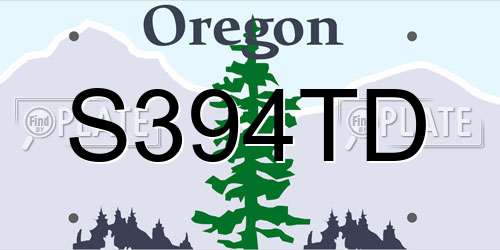 S394TD Oregon License Plate