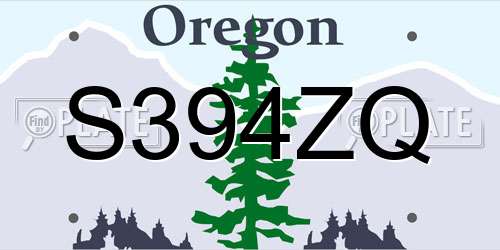 S394ZQ Oregon License Plate