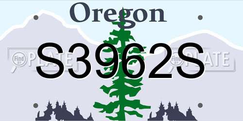 S3962S Oregon License Plate