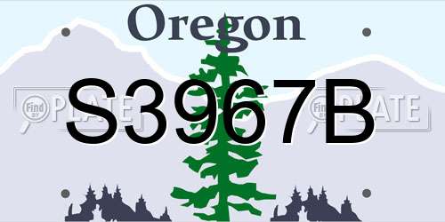 S3967B Oregon License Plate