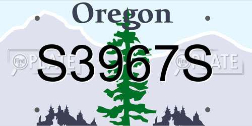 S3967S Oregon License Plate