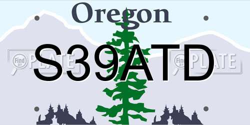S39ATD Oregon License Plate