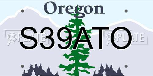 S39ATO Oregon License Plate
