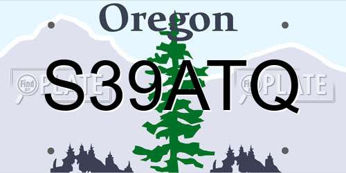 S39ATQ Oregon License Plate
