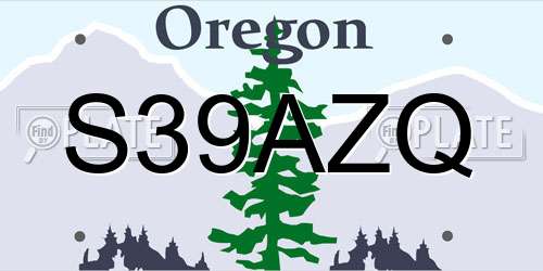 S39AZQ Oregon License Plate
