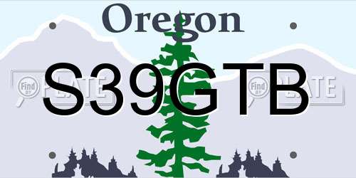 S39GTB Oregon License Plate