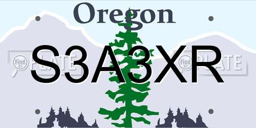 S3A3XR Oregon License Plate
