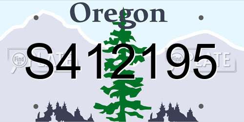 S412195 Oregon License Plate