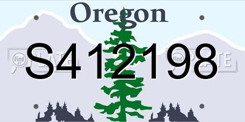 S412198 Oregon License Plate