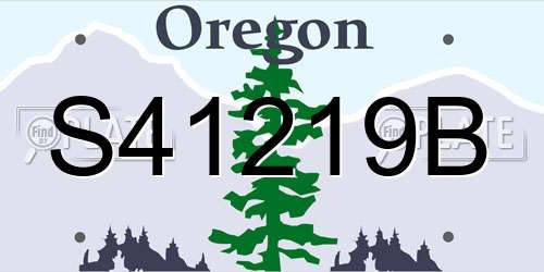 S41219B Oregon License Plate