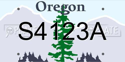 S4123A Oregon License Plate