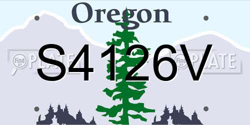 S4126V Oregon License Plate