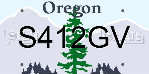 S412GV Oregon License Plate