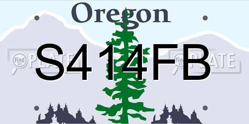 S414FB Oregon License Plate
