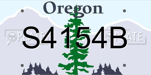 S4154B Oregon License Plate