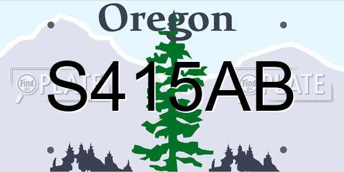 S415AB Oregon License Plate
