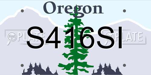 S416SI Oregon License Plate