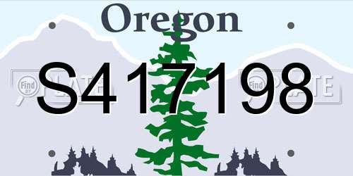 S417198 Oregon License Plate