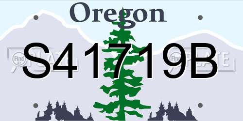 S41719B Oregon License Plate