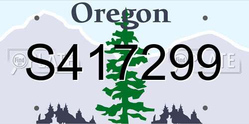 S417299 Oregon License Plate
