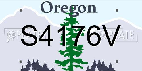 S4176V Oregon License Plate