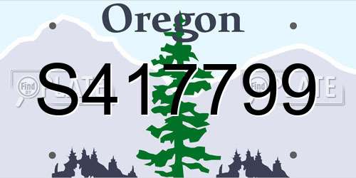 S417799 Oregon License Plate