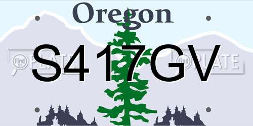 S417GV Oregon License Plate